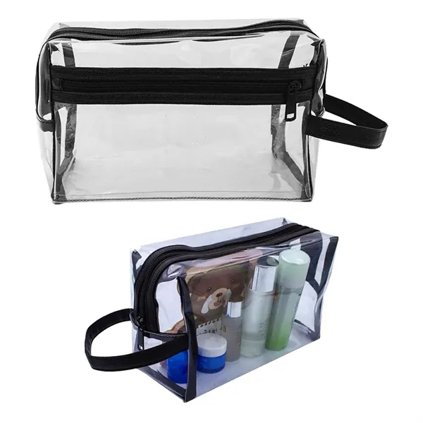 Clear Vinyl and Leatherette Toiletry Bag... from ASI 31517 Admart Products / Admart Line