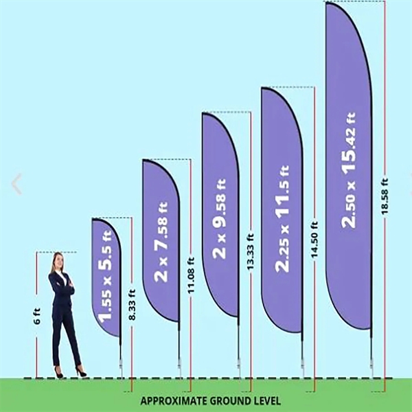 13.5' Large Tear Drop Flag Kit, Full Color Graphics Double Side,... from ASI 53509 FIEL-Fairdeal Import & Export / FIEL