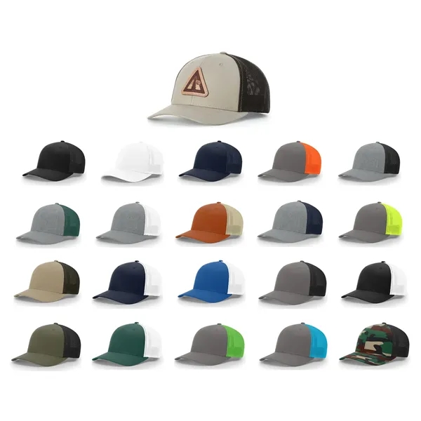 Genuine Etched Leather,this mesh back cap with mid-pro crown shape comes... from ASI 72657 Active Life Promo / Active Life
