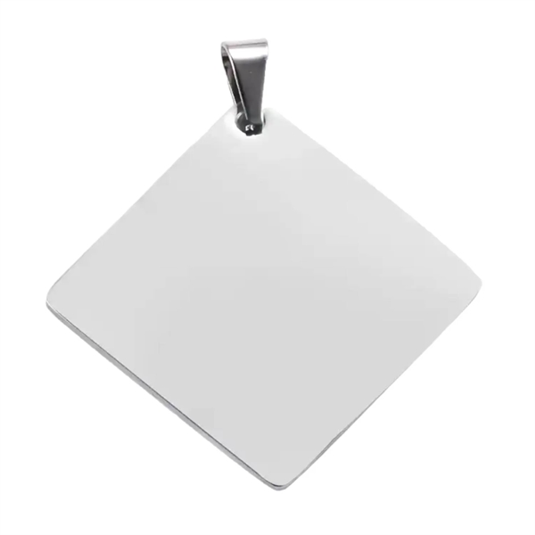Silver square stainless steel pet tag plus laser engraving on 1... from ASI 37218 Athena Promo (tm)