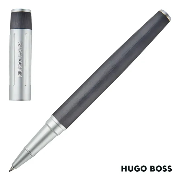 The Hugo Boss® Gear Rib Ballpoint Pen mixes black aluminum with... from ASI 84592 St Regis Group
