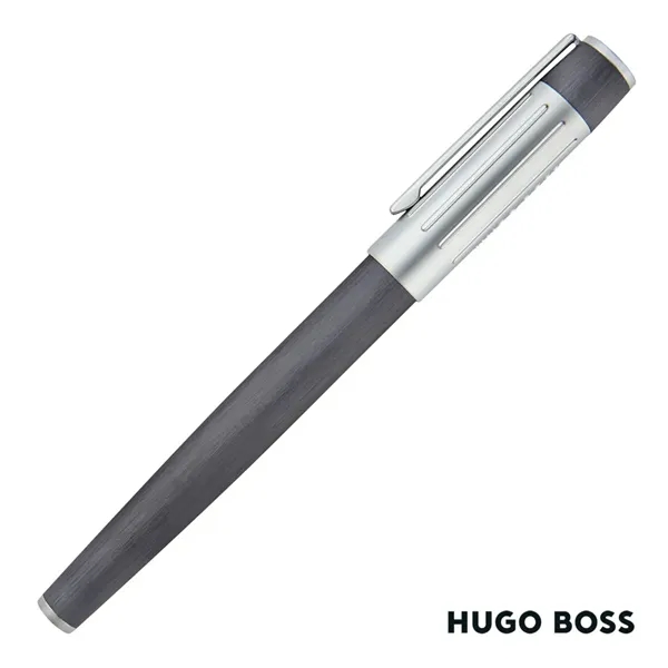 The Hugo Boss® Gear Rib Ballpoint Pen mixes black aluminum with... from ASI 84592 St Regis Group