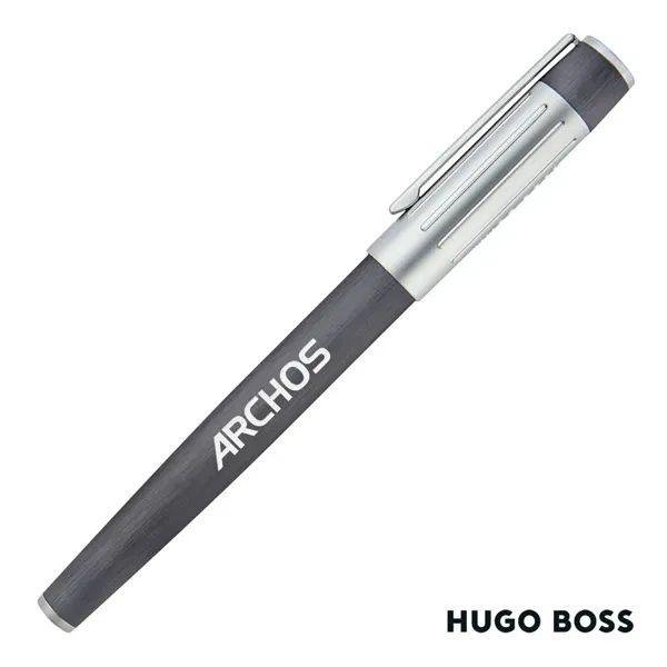 The Hugo Boss® Gear Rib Ballpoint Pen mixes black aluminum with... from ASI 84592 St Regis Group