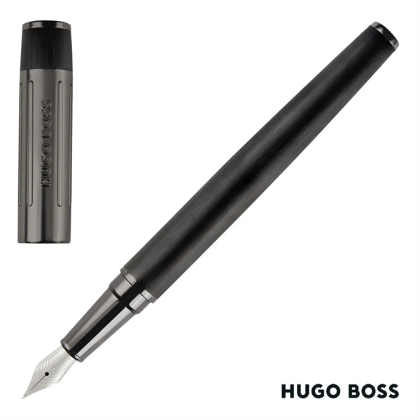 The Hugo Boss® Gear Rib Ballpoint Pen mixes black aluminum with... from ASI 84592 St Regis Group
