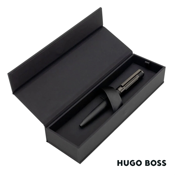 The Hugo Boss® Gear Rib Ballpoint Pen mixes black aluminum with... from ASI 84592 St Regis Group