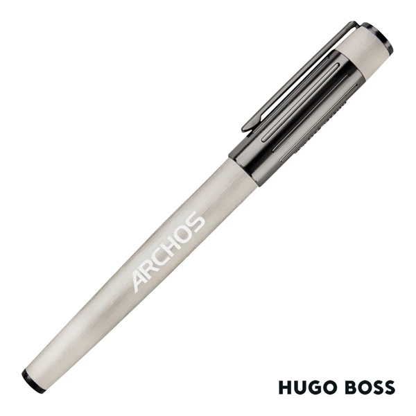 The Hugo Boss® Gear Rib Ballpoint Pen mixes black aluminum with... from ASI 84592 St Regis Group