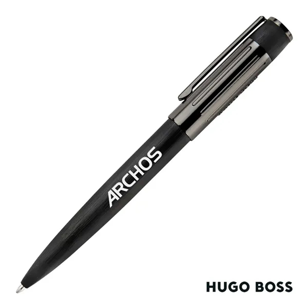 The Hugo Boss® Gear Rib Ballpoint Pen mixes black aluminum with... from ASI 84592 St Regis Group