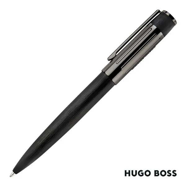 The Hugo Boss® Gear Rib Ballpoint Pen mixes black aluminum with... from ASI 84592 St Regis Group