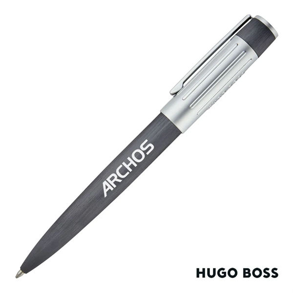 The Hugo Boss® Gear Rib Ballpoint Pen mixes black aluminum with... from ASI 84592 St Regis Group