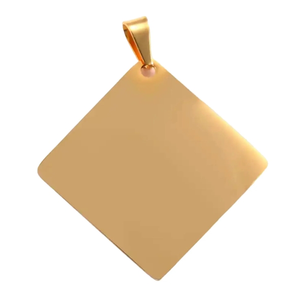 Square stainless steel pet tag plus laser engraving on 1 location... from ASI 37218 Athena Promo (tm)