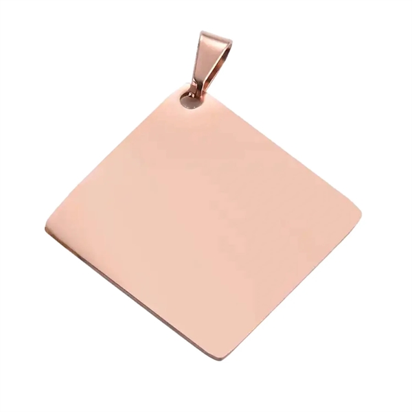 Square stainless steel pet tag plus laser engraving on 1 location... from ASI 37218 Athena Promo (tm)