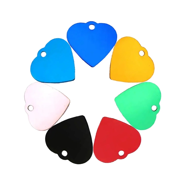 Heart shaped aluminum pet tag plus laser engraving on 1 location... from ASI 37218 Athena Promo (tm)