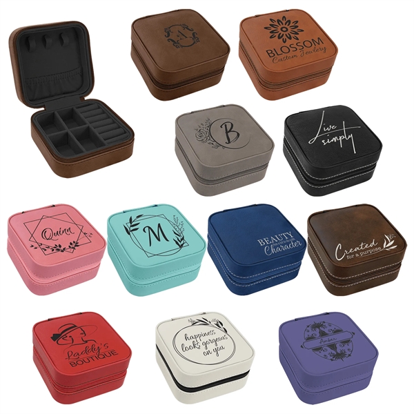 Leatherette Travel Jewelry Box with Black Lining... from ASI 92531 Unique Custom Products / UCP