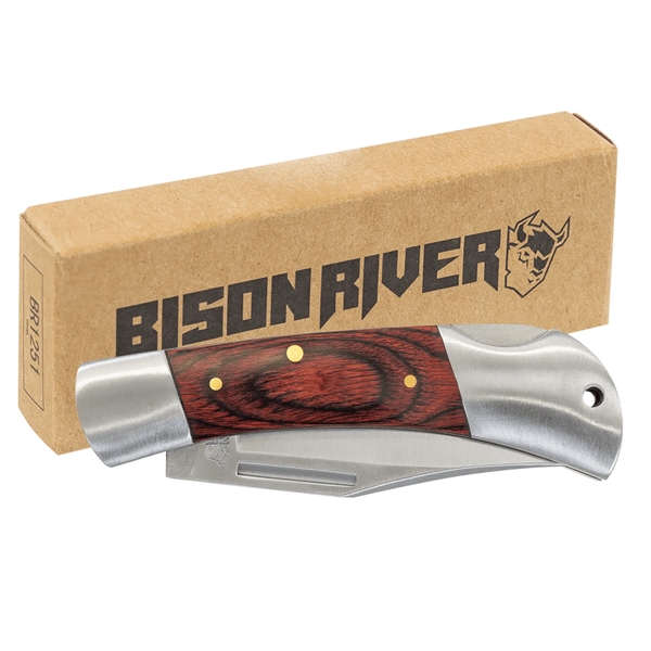 Bison River Wood Folding Knife... from ASI 92531 Unique Custom Products / UCP