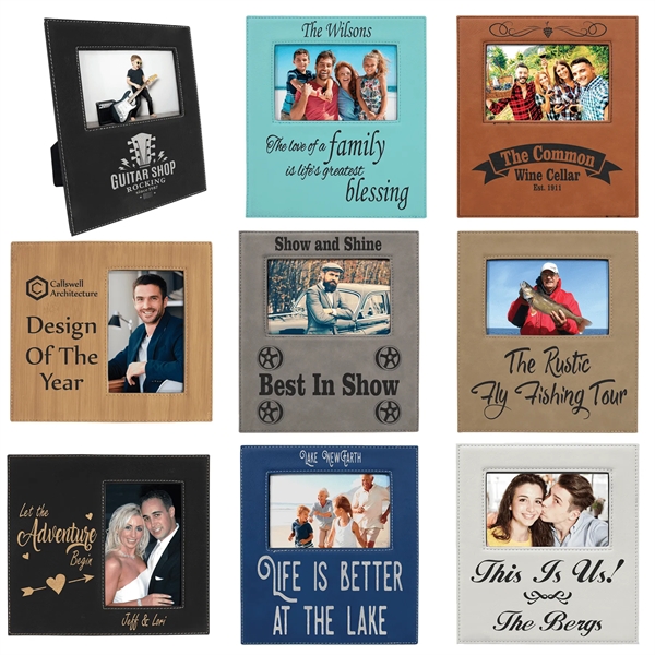 Photo frame made of premium leatherette measuring 4" x 6" for... from ASI 92531 Unique Custom Products / UCP