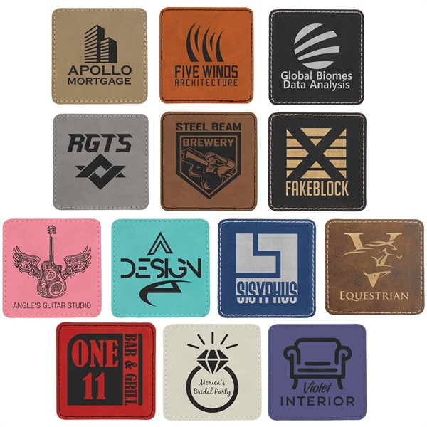 3" x 3" laser engraved square leatherette patches.... from ASI 92531 Unique Custom Products / UCP
