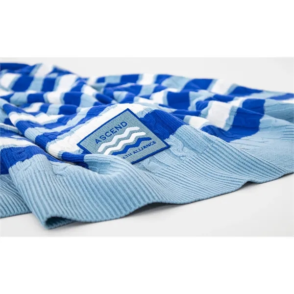 Featuring an elegant, cozy feel and luxury appearance, Cable Knit Blankets... from ASI 45657 Pop! Promos