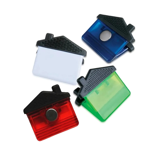 House shaped fridge magnetic memo clip plus 1 color silkscreen imprint... from ASI 37218 Athena Promo (tm)