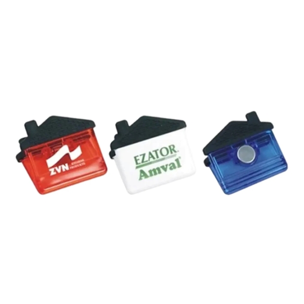 House shaped fridge magnetic memo clip plus 1 color silkscreen imprint... from ASI 37218 Athena Promo (tm)