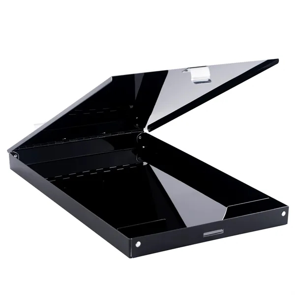 RavenDock Aluminum Storage Clipboard Glossy Black Baked Enamal Coating with Storage... from ASI 64845 Kin Image Inc / Himmers International Inc. DBA Kin Image Inc