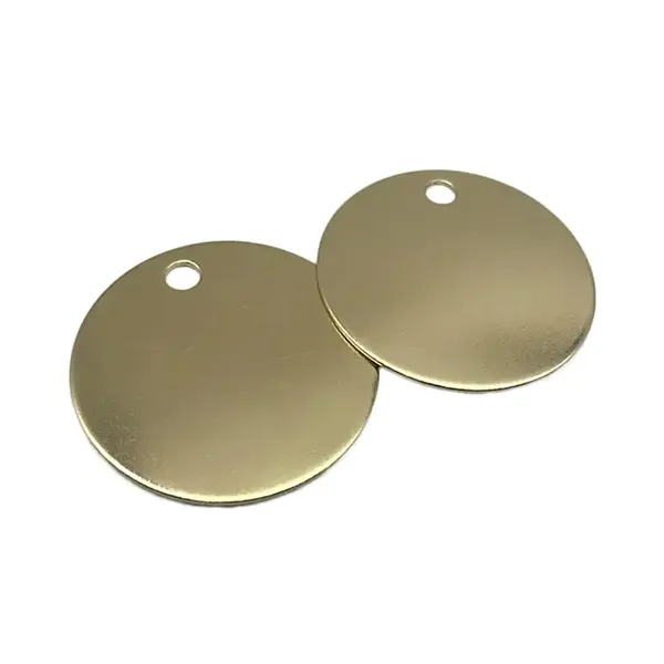 Round design pet tag made of brass plus laser engraving on... from ASI 37218 Athena Promo (tm)