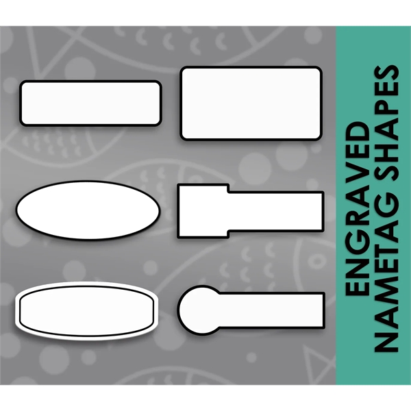 Sturdy 1/16" thick plastic rectangular nametag with laser engraving.... from ASI 45795 Colorguppy Printing