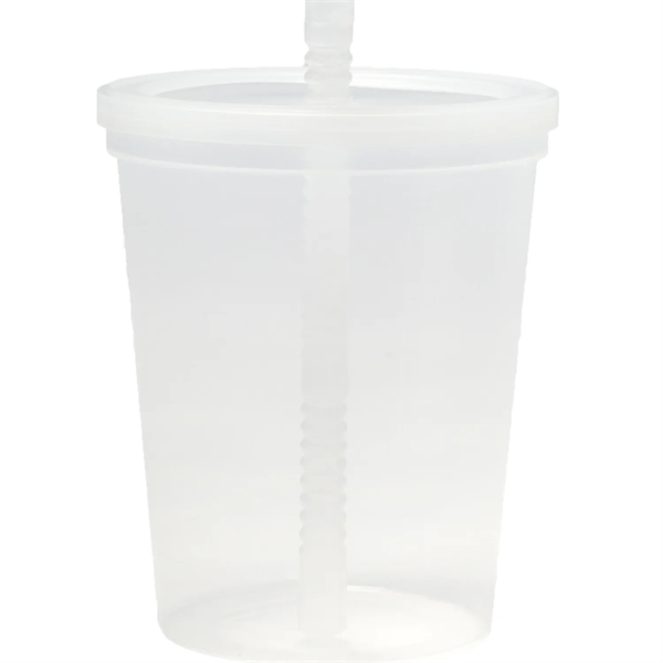 Plastic stadium splash cups with lid and straw, 16 oz. plus... from ASI 37218 Athena Promo (tm)