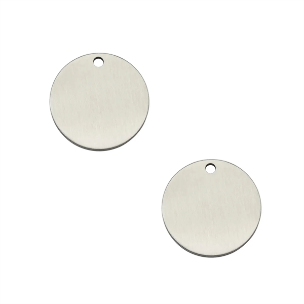 Silver round design pet tag made of brass plus laser engraving... from ASI 37218 Athena Promo (tm)