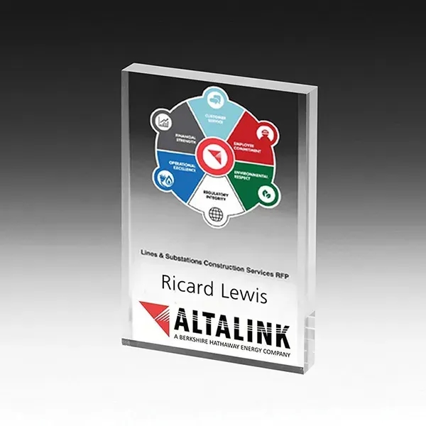 3/4" thick acrylic paperweight with rectangular shape and 4 color process... from ASI 62660 Innovation Line