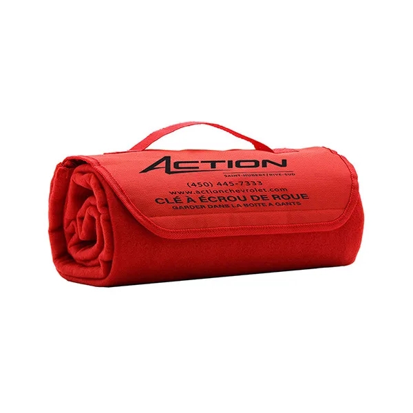 48" x 53" roll-up blanket made of 100% soft polyester fleece... from ASI 62660 Innovation Line