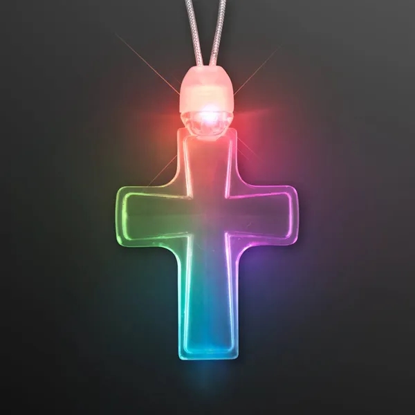 Light Up Cross Necklace; Blank & Domestic Imprint Pricing... from ASI 34194 ALightPromos
