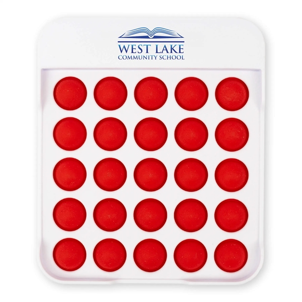 Square Pop Bubble with vibrant buttons to relieve stress.... from ASI 54040 Fey Promo