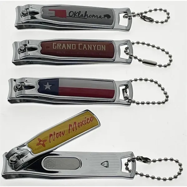 Nickel plated steel nail clipper key tag.... from ASI 40610 Perry Blackburne Inc / KEYTAGLINE