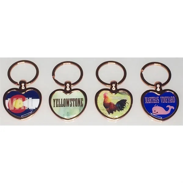 Heart key tag w/dome measures 1 1/2" wide by 1 1/4"... from ASI 40610 Perry Blackburne Inc / KEYTAGLINE