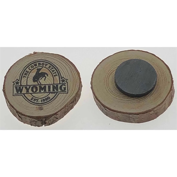 Our Round Wood Magnet approximate size is about 1.5".... from ASI 40610 Perry Blackburne Inc