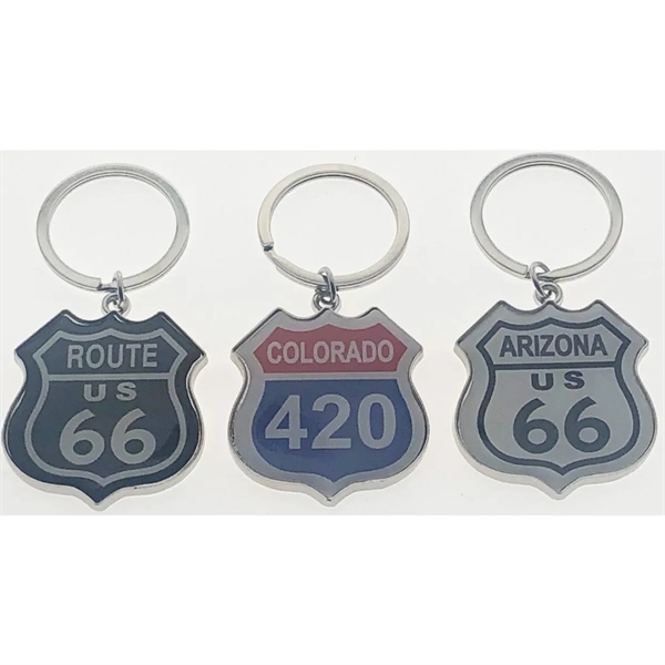 Route sign key tag is made from zinc alloy.... from ASI 40610 Perry Blackburne Inc