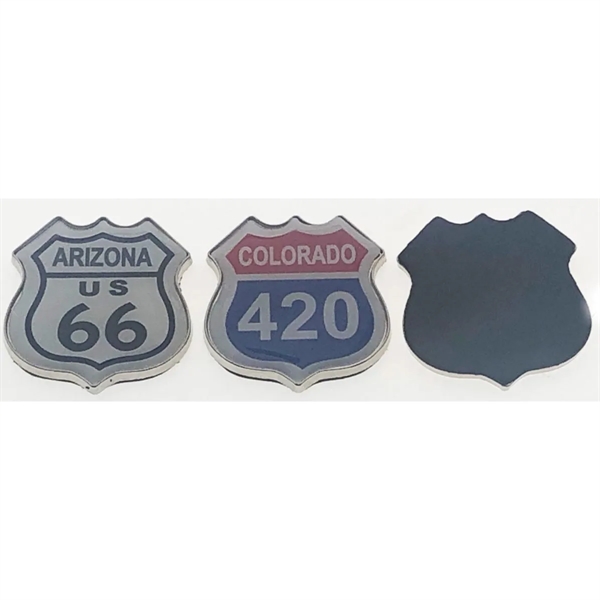 Route sign magnet is made from zinc alloy.... from ASI 40610 Perry Blackburne Inc