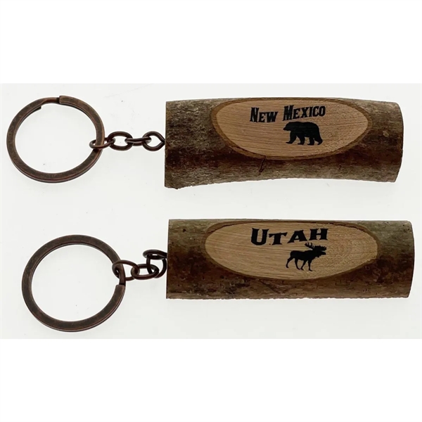 2.75" x 1" Wood Cut (Log) Key Tag.... from ASI 40610 Perry Blackburne Inc / KEYTAGLINE