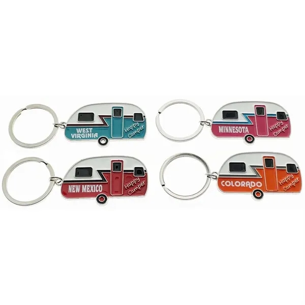These Happy Camper Key Tags are available in a 4 color... from ASI 40610 Perry Blackburne Inc / KEYTAGLINE