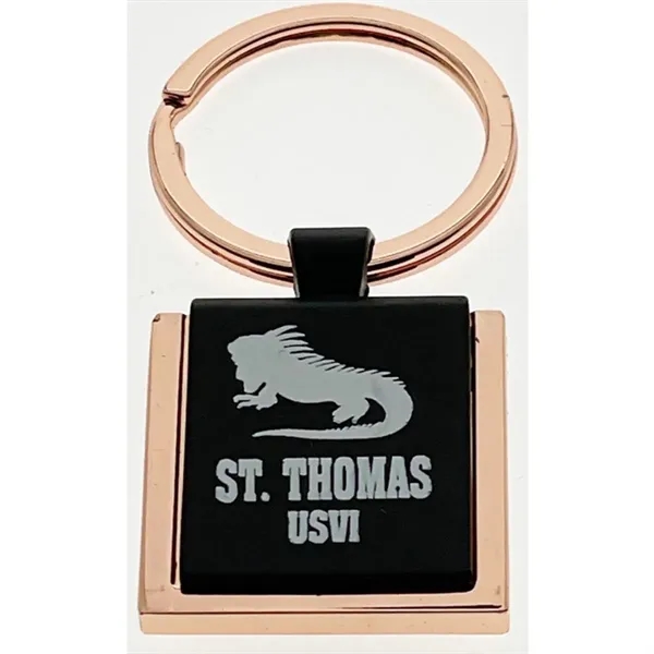1 3/16" Square Black Key Tag - Rose Gold and/or Nickel... from ASI 40610 Perry Blackburne Inc