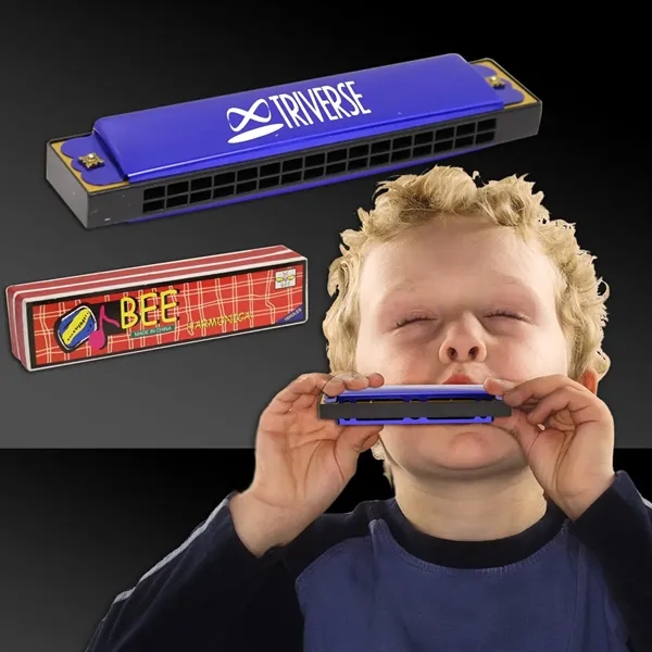 Blue harmonica made of metal.... from ASI 42016 Brighter Promotions Inc / Chemical Light™ Liquid Light