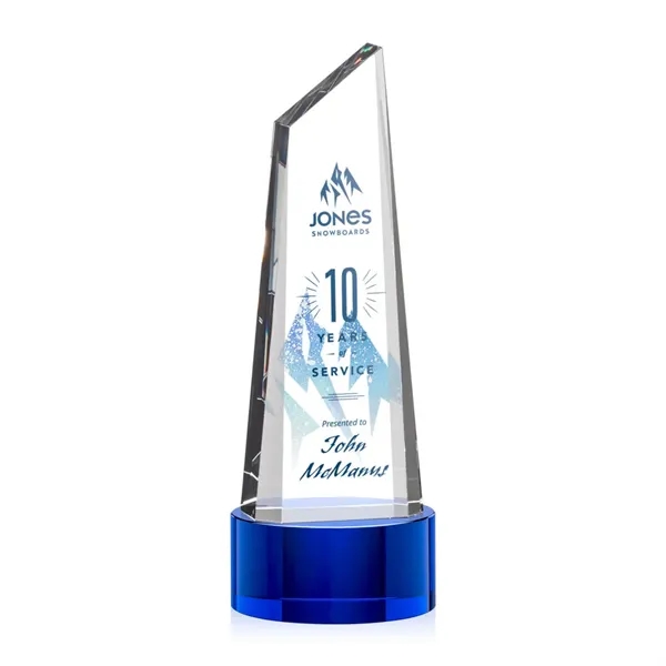 Stunning trapezoidal tower VividPrint™ award on base is anchored with a... from ASI 84592 St Regis Group / St Regis