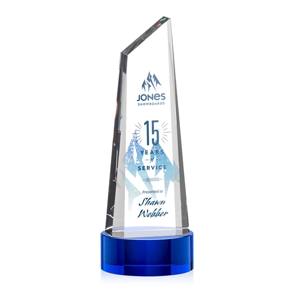 Stunning trapezoidal tower VividPrint™ award on base is anchored with a... from ASI 84592 St Regis Group / St Regis