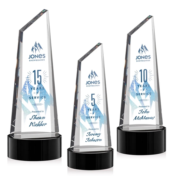 Stunning trapezoidal tower VividPrint™ award on base is anchored with a... from ASI 84592 St Regis Group / St Regis