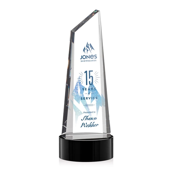 Stunning trapezoidal tower VividPrint™ award on base is anchored with a... from ASI 84592 St Regis Group / St Regis