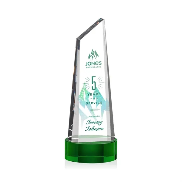 Stunning trapezoidal tower VividPrint™ award on base is anchored with a... from ASI 84592 St Regis Group / St Regis