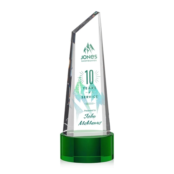 Stunning trapezoidal tower VividPrint™ award on base is anchored with a... from ASI 84592 St Regis Group / St Regis