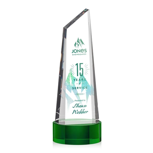 Stunning trapezoidal tower VividPrint™ award on base is anchored with a... from ASI 84592 St Regis Group / St Regis