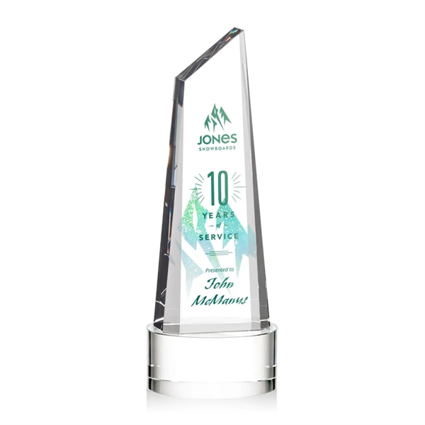 Stunning trapezoidal tower VividPrint™ award on base is anchored with a... from ASI 84592 St Regis Group / St Regis