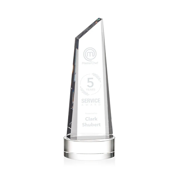 Stunning trapezoidal tower award is anchored with a thick optical crystal... from ASI 84592 St Regis Group / St Regis